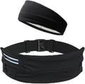 Running Pouch Belt Runner Waist Pack for Women and Men - Runners Hiking Climbing Fanny Pack - Adjustable Running Pouch (3 Pockets) Running Belt With Headbands by Unknown