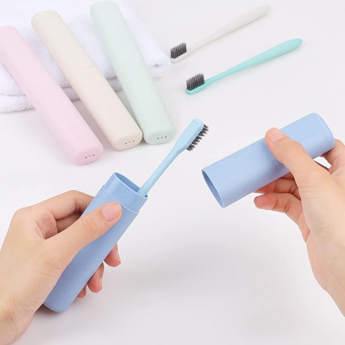 Hooqict 4 Pack Travel Toothbrush Case Portable Travel Toothbrush Holder Plastic Toothbrush Container Protector Cover Case for Traveling, Bathroom, Camping, Home, School, Business - Image 3