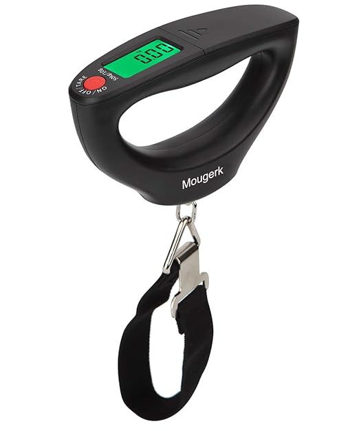 110lb 50kg Portable Digital Hanging Luggage Weight Scale Postal Scales, 2 AAA Batteries (Not Included) (Black) by Mougerk