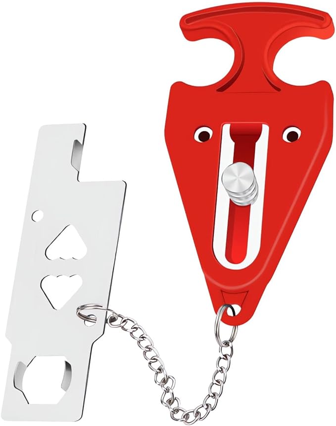Portable Door Lock for Travel, No-Drill Hotel Security Lock -1 Pack | Extra Privacy Protection, Durable Stainless Steel Build, Dual-Slot Door Compatibility, Emergency Quick Release by MIMIRACLE