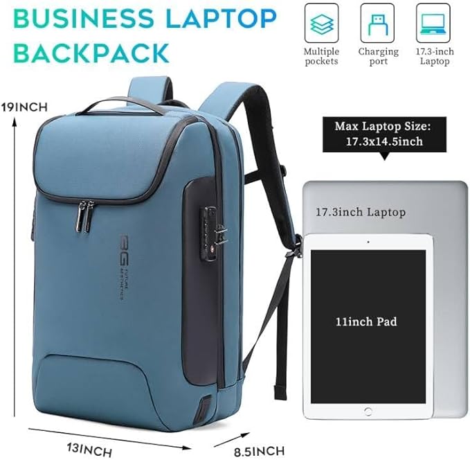 BANGE Anti-Theft Travel Backpack,Waterproof Fashion Work Backpacks,High Tech Backpack with USB3.0 Charging Port,Business Laptop Backpack Fits 17.3 Inch Notebook for Women - Image 4
