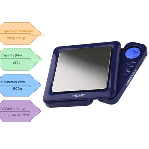 American Weigh Scales Blade Series 650g x 0.1g Digital Pocket Scale 0.1g Accuracy | Precision Mini Scale, Small Digital Gram Scale for Kitchen, Gold, Gems & Coin Scale, Smart Digital & Compact Scale - Image 5