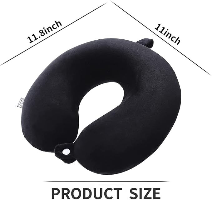 GDEOUP Travel Pillow - Memory Foam Neck Pillow Support Pillow,Luxury Compact & Lightweight Quick Pack for Camping,Sleeping Rest Cushion (Black) - Image 3