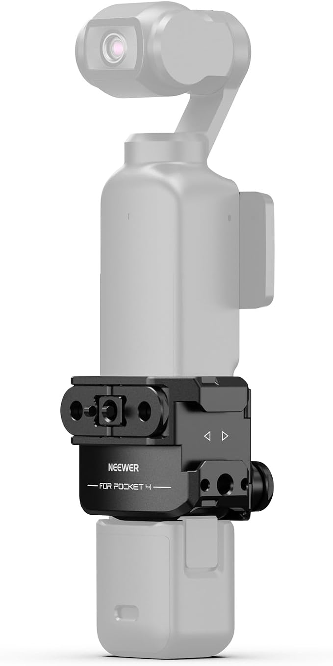 NEEWER Camera Cage Compatible with DJI Osmo Pocket 4P (4 Pro), Pocket 4, Xtra Muse, Protective Gimbal Camera Rig with Action Camera Accessories Mount Adapter & 1/4" Threads, No Assembly Needed, AC069 by Neewer
