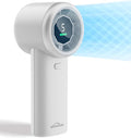 WHATOOK Portable Handheld Turbo Fan, 5 Speeds Mini Personal Fan with 4000mAh Rechargeable Battery, Small Pocket Fan for Travel Essentials, Beach, Office, Gifts for Women Men - Off White by FashionCaring-MakeitYours