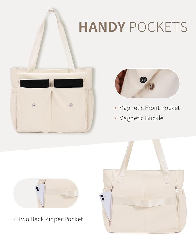 ECOHUB Tote Bag for Women Work Tote Bag with Laptop Compartments Lightweight Shoulder Bag Handbag for Travel College Teacher - Image 7