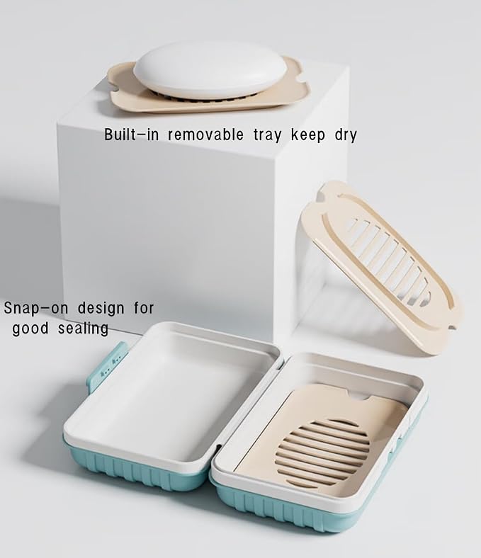 3Pcs Travel Soap Case and 3Pcs Toothbrush Travel Case Set,Leakproof Soap Dish with Lid Portable Toothbrush Holder for Traveling, Camping, Bathroom- Waterproof Drawstring Bag for Boot Backpack - Image 3