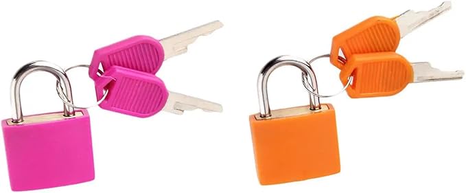 2 Pack TSA Approved Luggage Locks - Suitcase Padlocks with Keys, Travel Baggage Locks for School Gym Lockers, Laptop Bags & Outdoor Gear (Rose Red + Orange) - Image 5