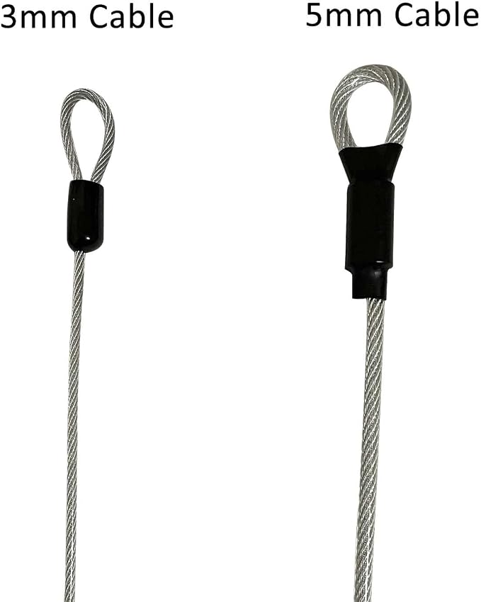 GOMRQING 7FT 5mm Security Cable Lock,Braided Steel Coated Safety Cable Luggage Lock,Safety Cable Wire Rope Double Loop - Image 4