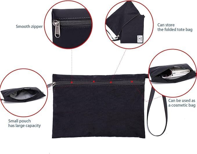 ETidy Large Capacity Foldable Tote Bag With Zipper | Water-resistant, Lightweight, Sandproof, Beach Bag, Gym Bag, Travel Shopping Bag - Image 6