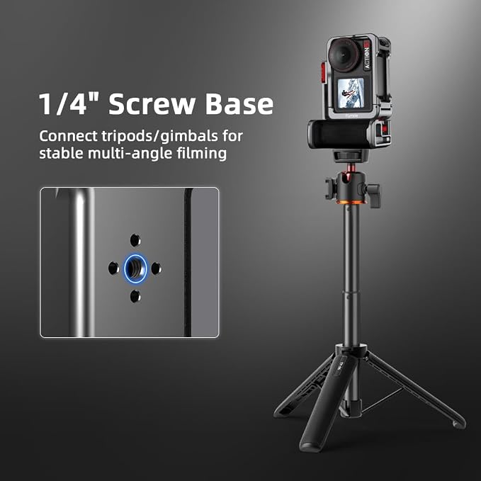 BRDRC Grip Kit for DJI Action 5 Pro 4 3 (with Cage), Handle Holder Bundle Expansion Mount with Shutter Button, Quick Release, Cold Shoe for DJI Osmo Action 5 Pro 4 3 Accessories - Image 6