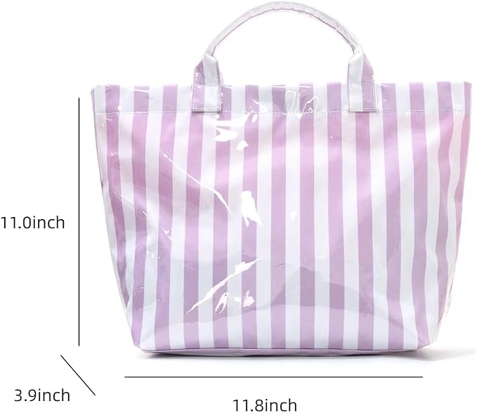 Lushandy PVC Tote Bag for Women Jelly Beach Bag Top Handle Hobo Handbag | Water-Resistant, Wipe Clean, Lightweight - Image 4