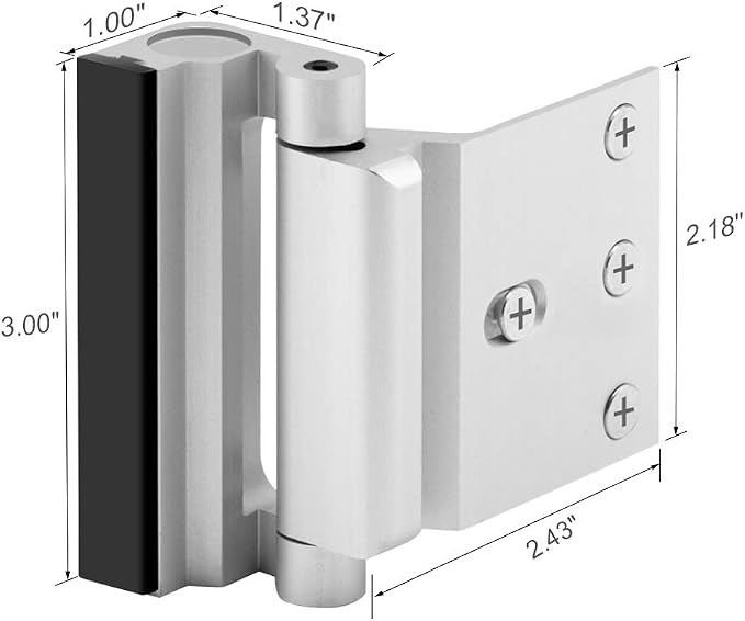 Door Locks for Front Door Kids Safety Home Security Door Reinforcement Lock | Child Proof Door Locks for Inward Swinging Doors, Top Lock Withstands 800 lbs Flip Latch with 8 Screws, Guard Bedroom Patio - Image 8