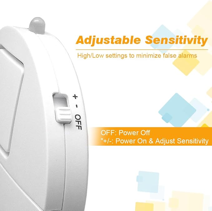 Window Alarm System 4-Pack - Ultra-Loud 120dB Alarms with Advanced Vibration Sensors - Window Security Alarms for Glass Break Detection - Features Low Battery LED Indicator - Image 3