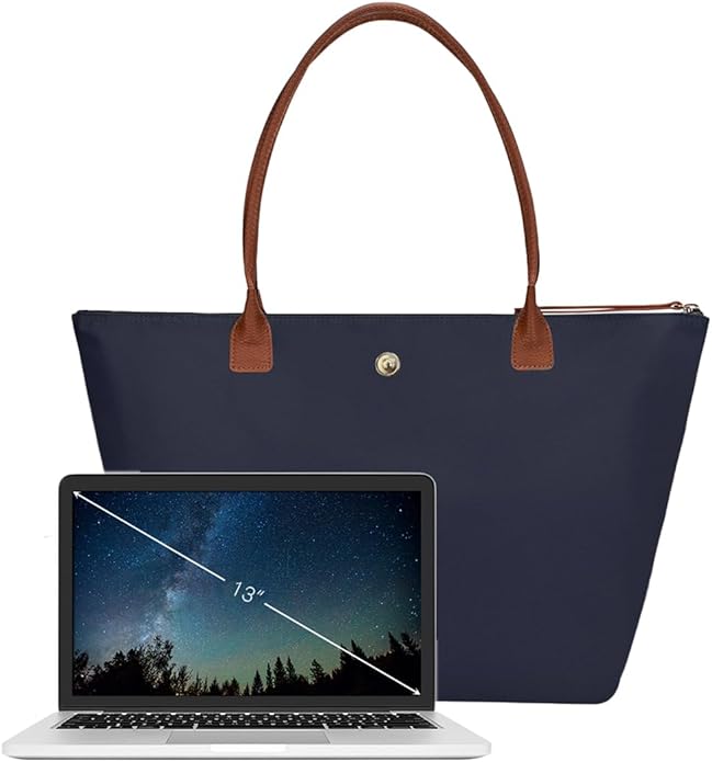 Nylon Tote Bag for Women, Shoulder Foldable Tote with Zipper | GM LIKKIE Large Capacity Waterproof Travel Work Top-handle Everyday Purse, Lightweight Weekend Hobo Handbag - Image 4