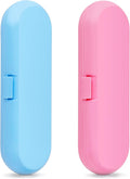 Fowecelt 2 Pack Electric Toothbrush Travel Case for Oral-B Pro and Other Electric Toothbrush, Portable Travel Toothbrush Holder(Blue & Pink) by Fowecelt