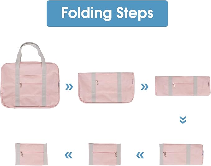 For Spirit Airlines Personal Item Bag 18x14x8 Foldable Travel Duffel Bag Tote Duffle Carry on Luggage for Women and Men 30L (Pink (With Shoulder Strap)) - Image 6