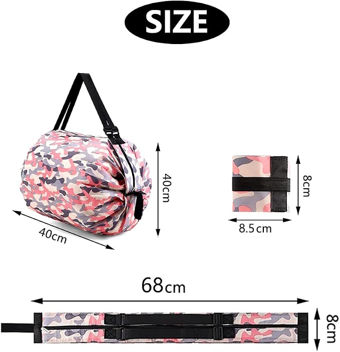 Reusable Shopping Bags, Foldable Grocery Storage Tote, Waterproof Oxford Cloth Bag for Shop, Large Durable Heavy Duty - Image 7