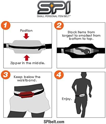 SPIbelt Performance Running Belt for Adults, Expandable Pocket, Energy Gel Loops, Adjustable Waist, No Bounce, Black with Black Zipper (Pack of 2) - Image 6