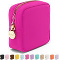 Embla Makeup Bag Travel Cosmetics Pouch and Toiletry Bag, Nylon Zipper Pouch Purse, Cute Make Up Organizer Storage Tote for Women Girls, Waterproof Travel Skincare Case, Small Makeup Bags, Fuchsia by Embla