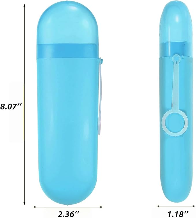 2 Packs Toothbrush Travel Case, Portable Toothbrush Case with Ventilation Hole for Travel, Plastic Toothbrush Holder Travel Size for Business Trip, School, Camping, Home - Purple+Blue - Image 2