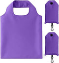 2 Pack Foldable Shopping Bag, Reusable Grocery Tote Bag, Purple | Waterproof Nylon, 35 Pounds Weight Capacity, Pocket Size Carrier by Unknown