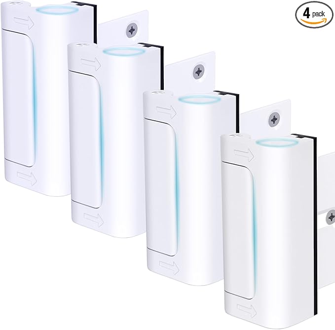 4 Pack Door Reinforcement Lock, Home Security Door Lock, Child Proof, White | Door Safety Lock for Front Door, Toddler Proof Door Latch for Entry Door Security, Includes 8 Screws by AceMining