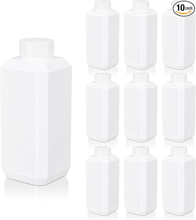 8oz/250ml Leak Proof Plastic Bottles with Caps for Liquids Sample, Reusable Small Bottles Containers for Travel, Camping and Hiking (White, 10 Pcs) by UMETASS