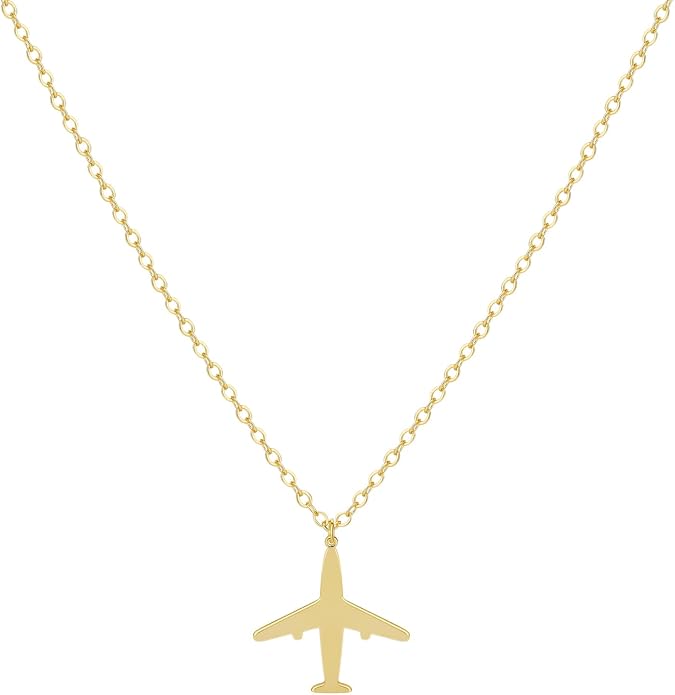 Kyerlyn Necklace for Women, Dainty Airplane/Swallow/Lightning Necklace Sideways Necklace Pendant Trendy Adjustable Chain Simple Choker Everyday Gifts - Image 8