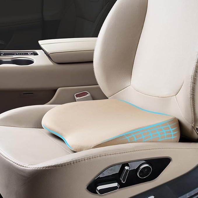 Car Seat Cushion for Driving, Car Booster Seat Cushion for Short Drivers | Portable Driver Seat Cushion to Raise Height 3.5 in,Office Chair Back Support Pillow for Lower Back Pain Relief by Sothuba