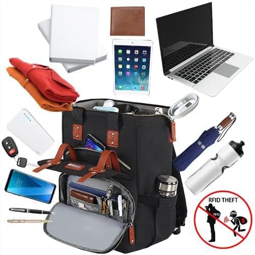 FALANKO Laptop Backpack for women, Doctor Teacher Work RFID Anti Theft Laptops Backpack, Wide Open College Travel 15.6 Inch Computer Bag for Men Women - Image 2