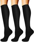 Compression Socks for Women & Men (3 pairs) - Best Support for Nurses, Running, Hiking, Recovery & Flight Socks by BLUEENJOY