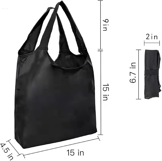Aricsen Durable Colorful Folding Reusable Grocery Bags Handles, 20 Pack | Polyster fabric cloth, Pocket Nylon Tote, Foldable, Xlarge, Durable, Machine Washable, for grocery, storage, gifts - Image 3