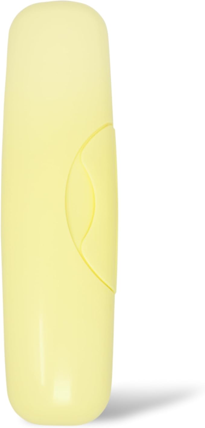 RADIUS Toothbrush Travel Case for Big Brush/Original/Scuba Brushes, BPA-Free Recycled Plastic, Portable for Bathroom, School, Home, Camping - Lemon Yellow (ONLY fits the Big Brush/Original/Flex/SCUBA) by RADIUSCorporation