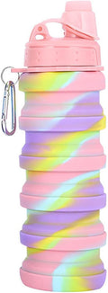 Collapsible Water Bottles Travel water bottle Sports Portable Sport Water Bottle Reusable Water Bottles comes with mountaineering Buckle 500ml silicone Water-proof camping water bottle by YCTMALL