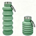 YCT Collapsible Water Bottle 17oz（500ml），Travel Portable Sport Water Bottle，Reusable Silicone Foldable Water Bottles for Gym Camping Hiking (Green) by YCT