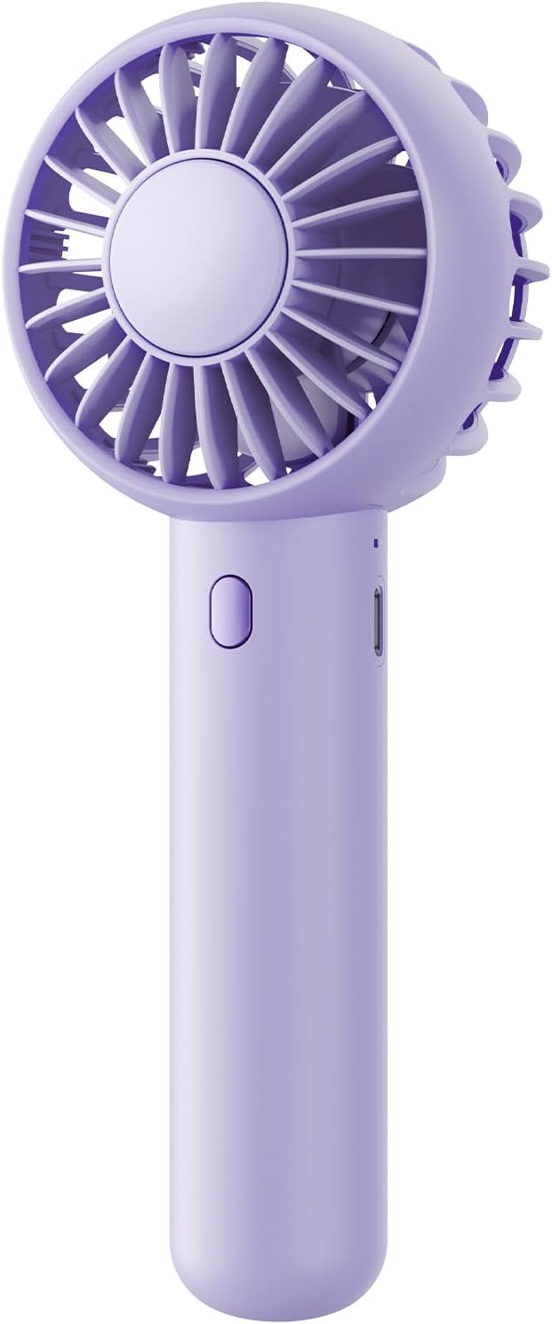 Gaiatop Mini Portable Fan, Small and Powerful, Cute Design 3 Speed Personal Handheld fan and Desktop with Base, Lightweight USB Rechargeable for Travel Lash Makeup Girl Women Summer Gift Purple | Powerful 3 Speed with Desktop Base, Lightweight, Battery... by GAIATOP