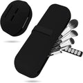 Silicone Makeup Brush Holder Travel Case Water-Resistant Brush Organizer for Travel Makeup Brushes Storage with No Odor Nylon Strap Closure (Black) by BSJIASHIWEI