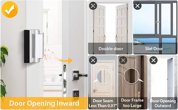 Door Locks for Kids Safety Door Reinforcement Lock Home Security Door Lock | Child Proof Door Latch Front Door High Security Lock Withstands 800 lbs of Force Top Door Latch Lock Inward Swinging Inside - Image 2