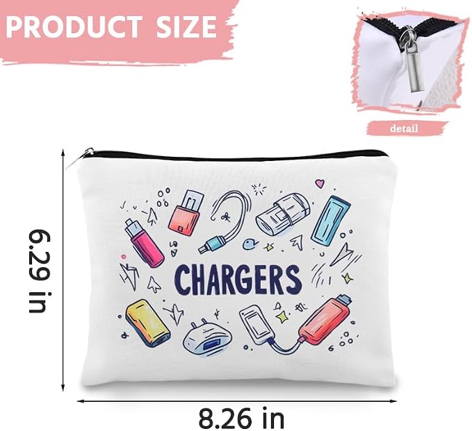 Sisadodo Chargers Organizer Travel Bag for Women Men Charging Cable Bag with Zipper Electronics Storage Bags Cord Plug Phone Earbud U Disk Storage Bags Organizer Toiletry Travel Cosmetic MakeupBag - Image 2