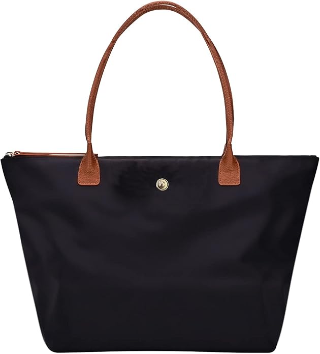GM LIKKIE Shoulder Tote Bag for Women, Nylon Top-Handle Purse, Foldable Weekend Hobo Handbag (Black2) | GM LIKKIE Large Capacity Waterproof Foldable Top-handle Everyday Purse, Lightweight Weekend Hobo Handbag by GMLIKKIE