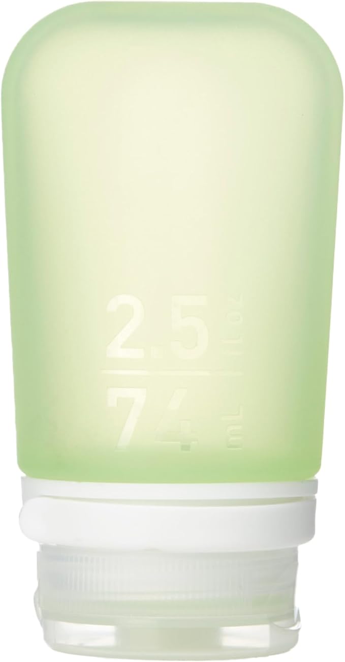 humangear GoToob+ (Medium) | Refillable Silicone Travel Bottle | Locking Lid | Food-Safe Material | Green, Medium (2.5 fl.oz.; 74ml) | Refillable & Leak-Proof Silicone Travel Size Bottles with Locking Cap for Toiletries, Camping & TSA Carry-On by humangear