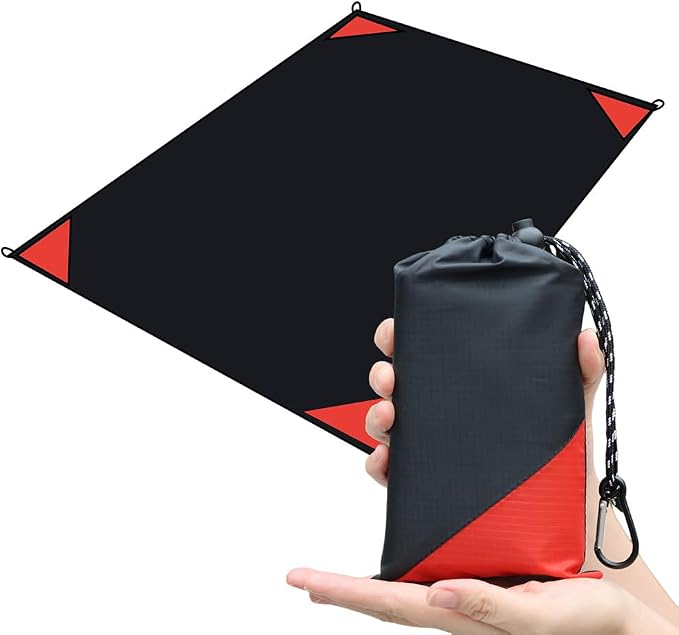 Orga'Neat Pocket Picnic Blanket, Compact Lightweight Tarp for Camping | Foldable, Easy to Carry, Water Resistant Sandproof Washable Quick Dry Mat for Beach, Festival, Travel, Outdoor Recreation by OrgaNeat