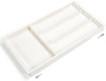 Silverware Drawer Organizer Tray (Cream) | Adjustable Small Utensil Holder for Spoon and Fork, Expandable Flatware Cutlery Tray for Kitchen Drawers by AOGEWON