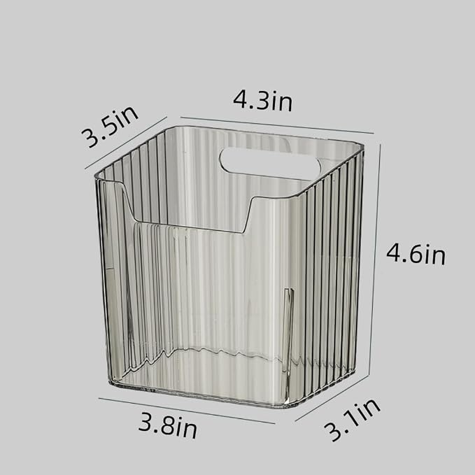 2 Pack Storage Organizer Bins, Wall Mount Organizer Clear Plastic Cabinet Containers Makeup Organizer for Fridge Wall Kitchen Bathroom Countertops Pantry - Image 2