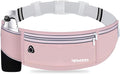 Hydration Waist Pack for Women Men for Running Outdoor, Pink | Slim Running Belt with Water Bottle Holder, 4 Pocket Large Capacity, Lightweight & Reflective, Fanny Pack for iPhone Samsung by RDMODO