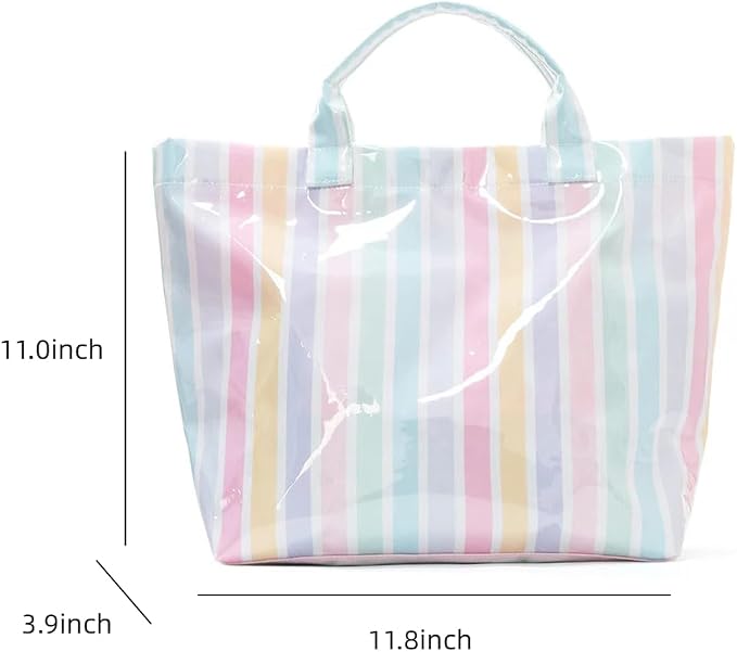 Lushandy PVC Tote Bag for Women Jelly Beach Bag Top Handle Hobo Handbag | Water-Resistant, Wipe Clean, Lightweight - Image 4