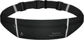 SooGree Slim Running Belt Sport Fanny Pack, Reflective Waist Pack, Waterproof Phone Holder, Jogging Pouch for Phone Money, Black by SooGree