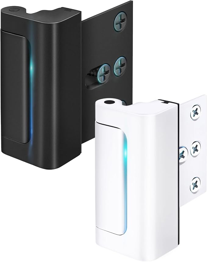 Home Security Door Lock Reinforcement Front Door Locks for Kids Safety | Top of Child Proof Door Safety Locks from Inside, High Flip Night Latch Lock Withstands 800 lbs Inward Swinging Doors - Image 9