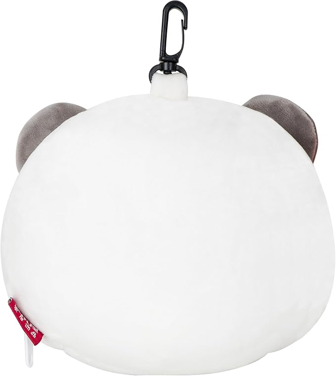 U Scinan Cute Animal 2-in-1 Travel Pillow and Eye Mask – Portable Neck Pillow with Adjustable Strap, Soft Plush Support for Airplane, Car, Train(Panda) - Image 7